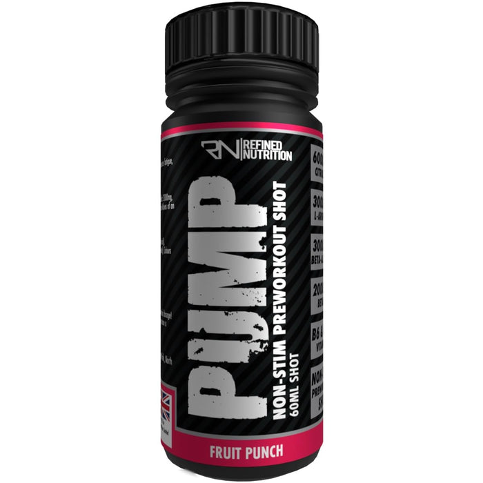 Refined Nutrition Pump Non Stim Pre-Workout Shots 12x60ml - Beta-Alanine at MySupplementShop by REFINED NUTRITION