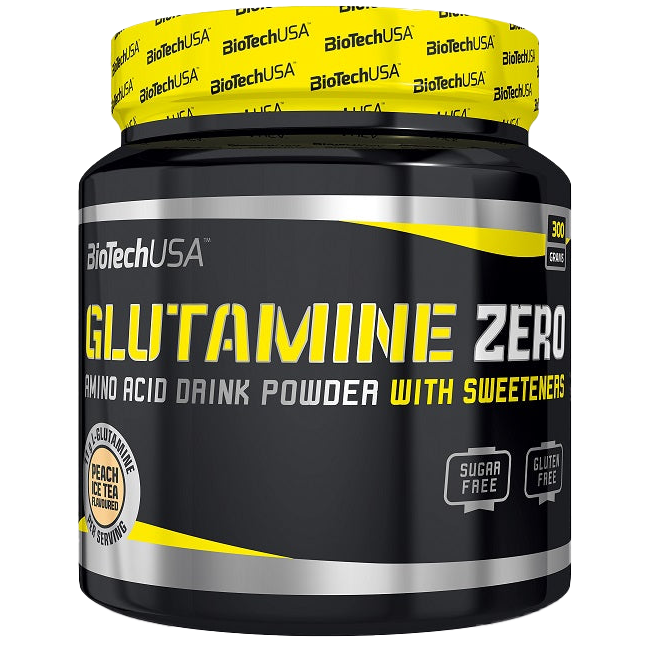 BioTechUSA Glutamine Zero, Pfirsich-Eistee – 300 Gramm