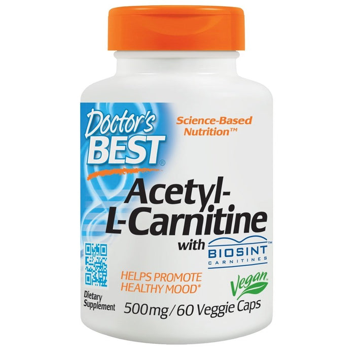 Doctor's Best Acetyl L-Carnitine with Biosint Carnitines, 500mg - 60 vcaps | High-Quality Acetyl-L-Carnitine | MySupplementShop.co.uk