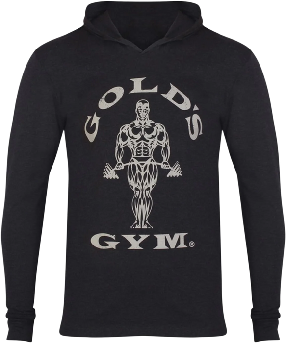 Gold's Gym Long Sleeve Hooded Top - Black Marl