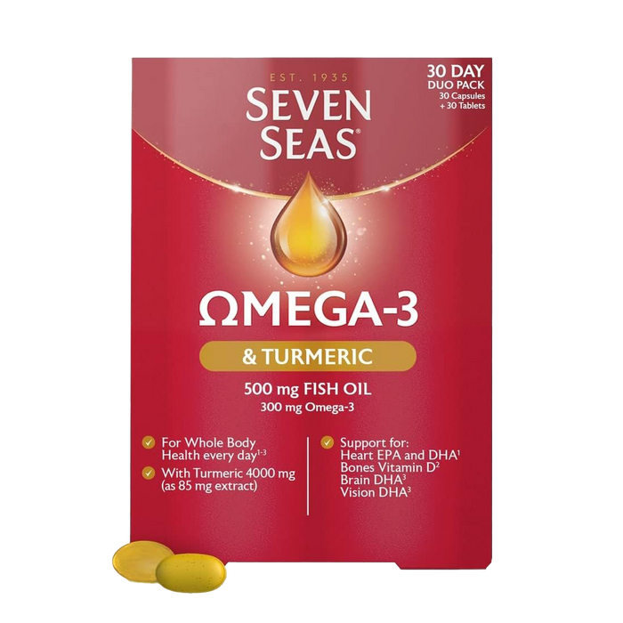 Seven Seas Omega-3 & Turmeric With Vitamin D Day Duo Pack 2x30