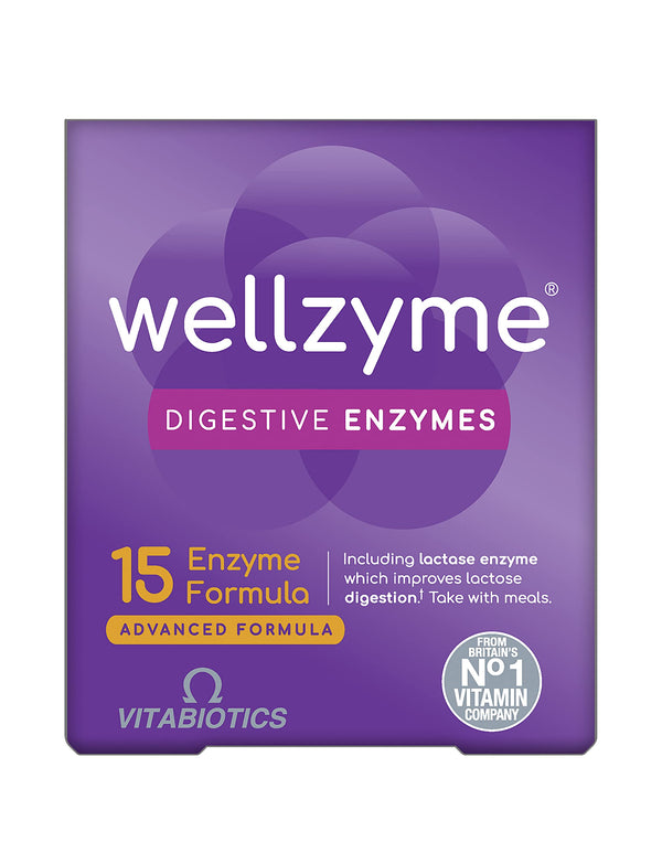 Vitabiotics Wellzyme Digestive Enzymes Advanced Formula 60 Capsules - Immune Support at MySupplementShop by Vitabiotics