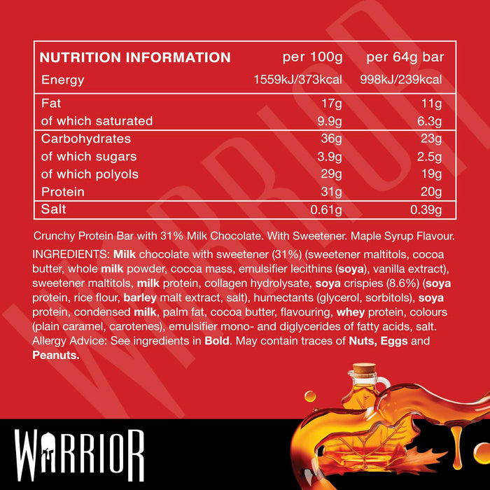 Warrior Crunch Bars 12x64g - Protein Bars at MySupplementShop by Warrior