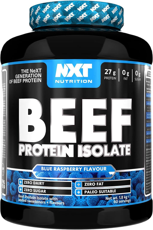 NXT Nutrition Beef Protein Isolate 1.8kg - Blue Raspberry - Protein Powder at MySupplementShop by Nxt Nutrition