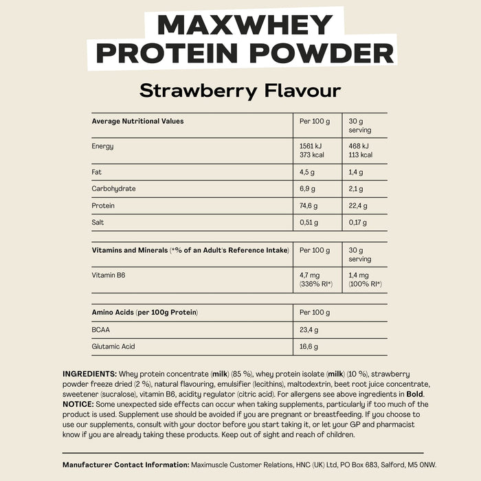 Maxi Nutrition Whey Powders 420g Strawberry