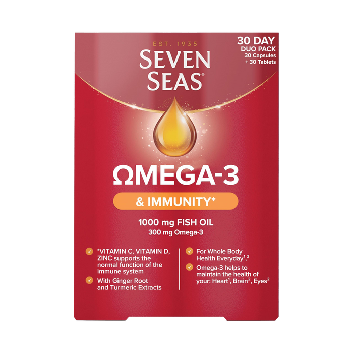 Seven Seas Omega-3 & Immunity Capsules & 60 Tablets