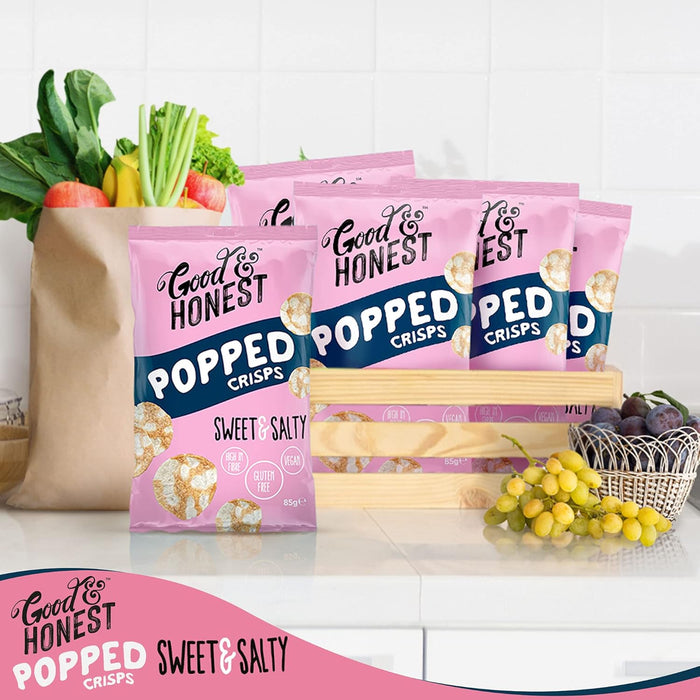 Good & Honest Popped Crisps - The Guilt-Free Snack You’ll Love 8 x 85g