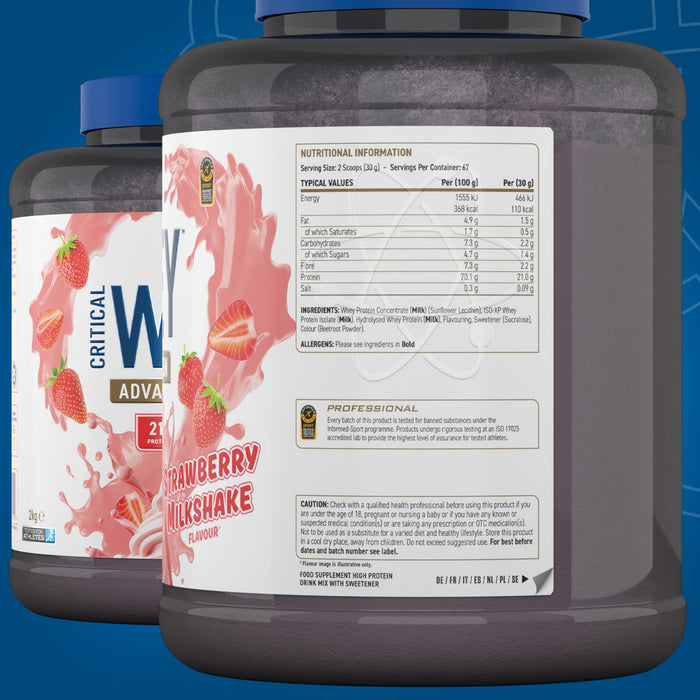 Applied Nutrition Critical Whey, Strawberry Milkshake - 2000g Best Value Protein Supplement Powder at MYSUPPLEMENTSHOP.co.uk