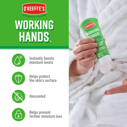 O'Keeffe's Working Hands: Concentrated Hand Cream 85g for Extremely Dry, Cracked Hands - Non-Greasy, Intense Hydration - Hand & Body Lotion at MySupplementShop by O'Keeffe's