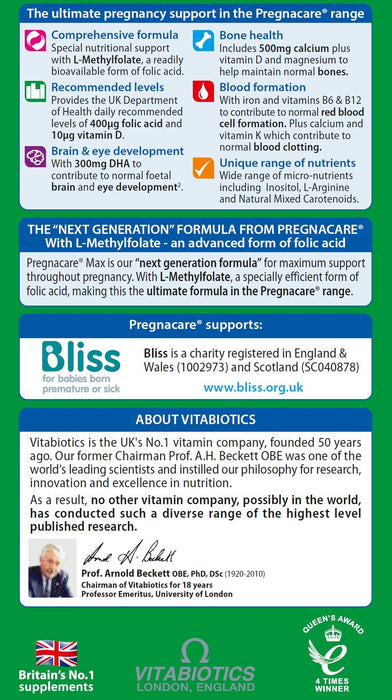 Vitabiotics Pregnacare Max 84 Tablets - Pregnancy at MySupplementShop by Vitabiotics