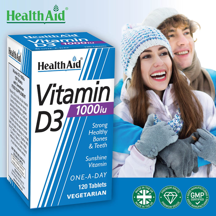 Healthaid Vitamin D3 120 Tablets - Bone Care at MySupplementShop by Healthaid