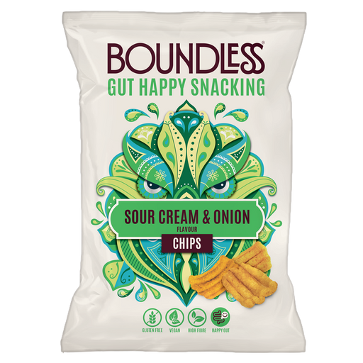 Boundless Boundless Chips 10x80g - Sour Cream & Onion - Sports Nutrition at MySupplementShop by Boundless