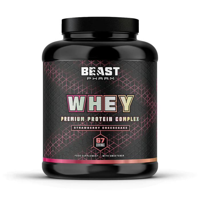 Beast Pharm Whey Protein Powder 2kg | Eddie Hall's Whey - Strawberry Cheesecake - Protein Supplement Powder at MySupplementShop by Beast Pharm