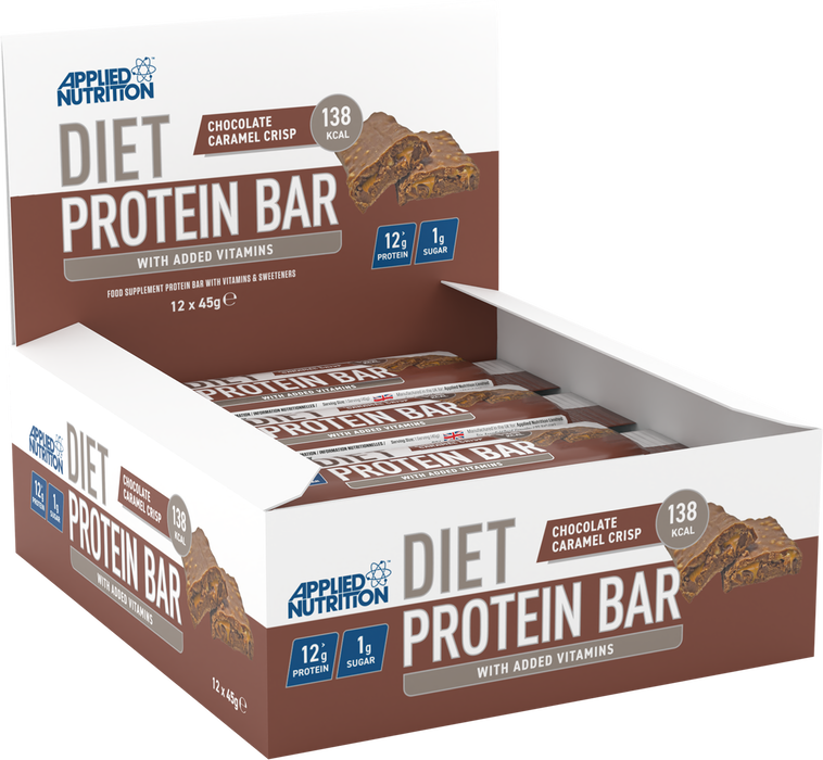 Applied Nutrition Diet Whey Protein Bar 12x45g - Chocolate Caramel Crisp - Sports Nutrition at MySupplementShop by Applied Nutrition