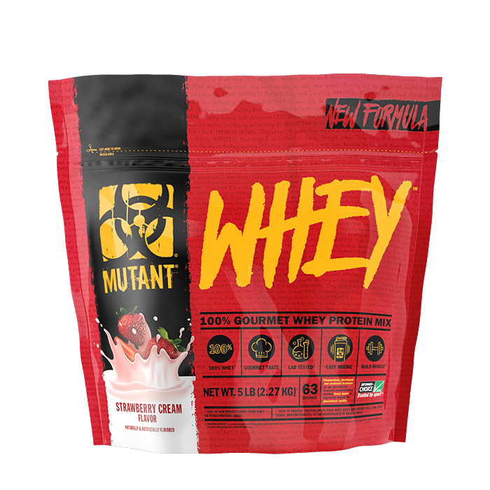 Mutant Whey – 100 % Molkenproteinpulver, Gourmet-Geschmack, 22 g Protein, 10,4 g EAAs, 5 g BCAAs, schnell einziehend, leicht verdaulich – 2,27 kg – Vanilleeis