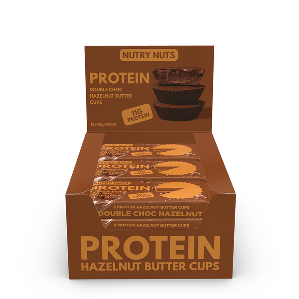 Nutry Nuts Peanut Butter Cups 12x42g - Double Chocolate Hazelnut - Sports Nutrition at MySupplementShop by Nutry Nuts