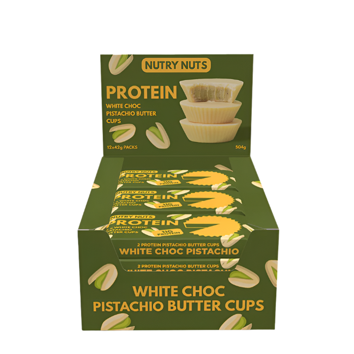 Nutry Nuts Protein Butter Cups 12x42g White Choc Pistachio