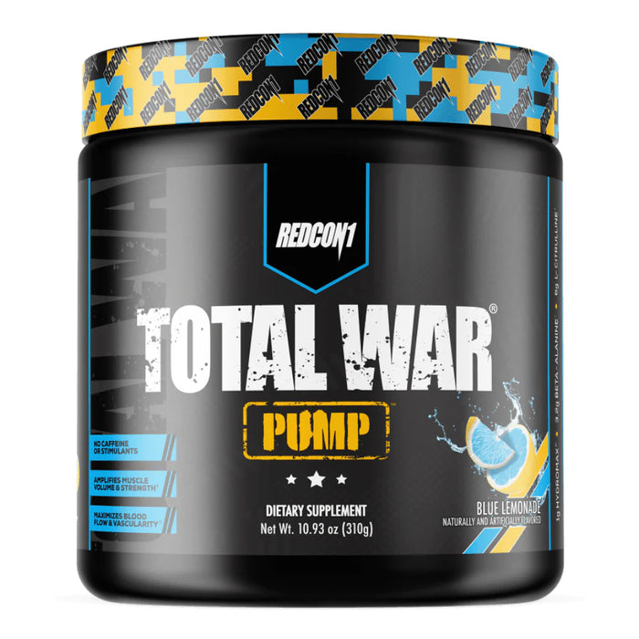 Redcon1 Total War Pump Non Stim Pre Workout 30 Servings - Blue Lemonade - Stim Free Pre Workout at MySupplementShop by Redcon1