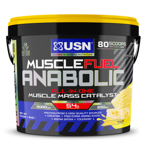 USN Muscle Fuel Anabolic 4kg | All-in-one Protein Powder - Banana - Whey Proteins at MySupplementShop by USN