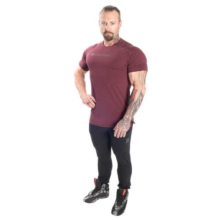 Better Bodies Gym Tapered Tee - Maroon
