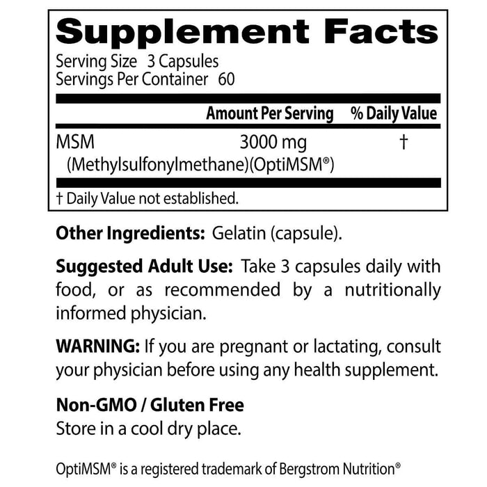 Doctor's Best MSM with OptiMSM 1,000 mg 180 Capsules | Premium Supplements at MYSUPPLEMENTSHOP