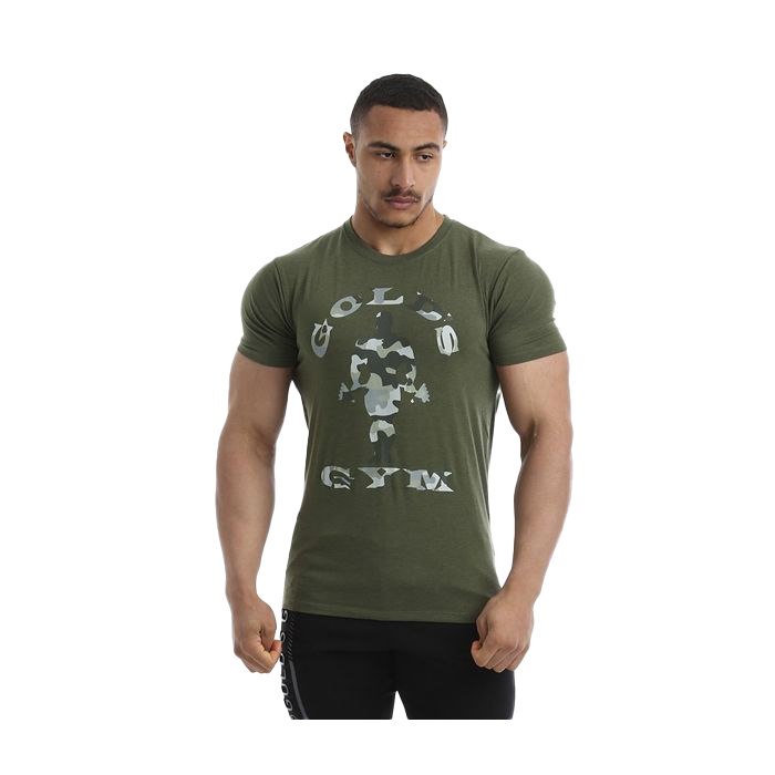 Gold's Gym Printed Camo Logo Tee - Army Green