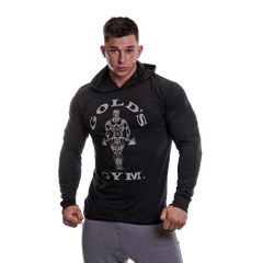 Gold's Gym Long Sleeve Hooded Top - Black Marl