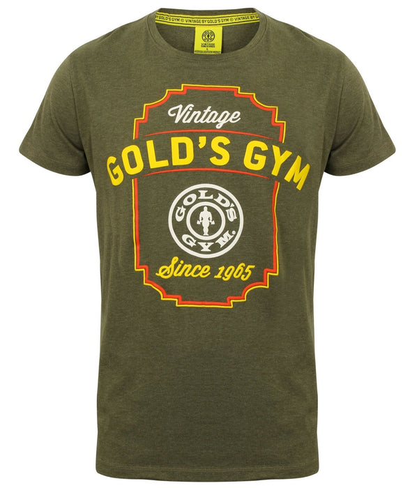 Gold's Gym Printed Vintage Style T-Shirt Army Marl