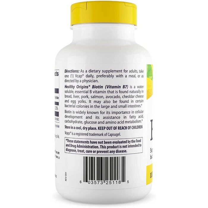 Healthy Origins Biotin 10,000mcg 360 Veggie Capsules | Premium Supplements at MYSUPPLEMENTSHOP