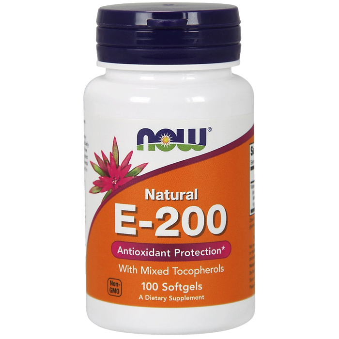 NOW Foods Vitamin E-200 – natürlich (gemischte Tocopherole) – 100 Kapseln