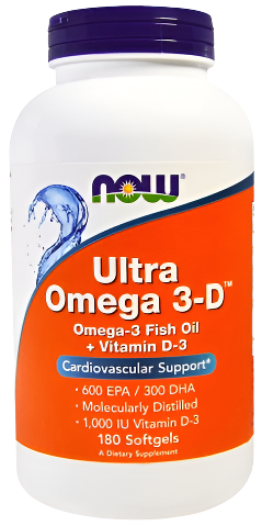 NOW Foods Ultra Omega 3-D with Vitamin D-3 - 180 softgels