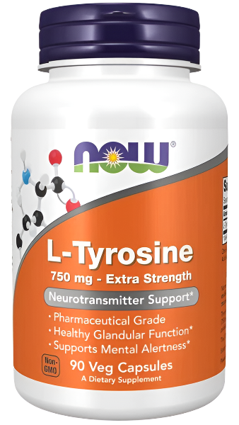 NOW Foods L-Tyrosine, Extra Strength 750mg - 90 vcaps