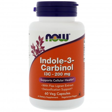 NOW Foods Indole-3-Carbinol (I3C), 200mg - 60 vcaps | High-Quality Cushions | MySupplementShop.co.uk