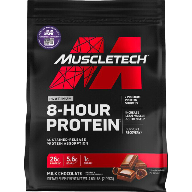 MuscleTech Platinum 8-Hour Protein, Chocolate - 2090 grams