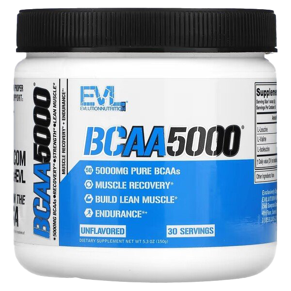 EVLution Nutrition BCAA 5000, Unflavored - 150g