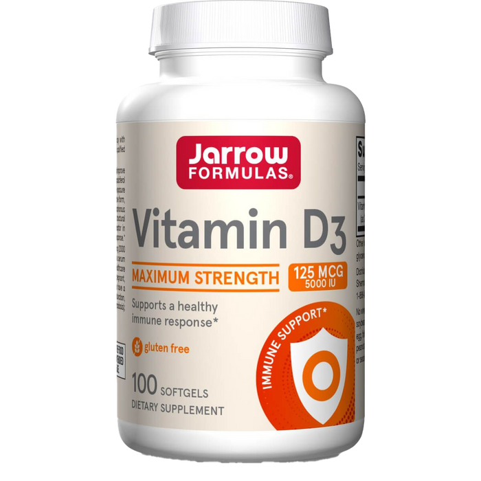 Jarrow Formulas Vitamin D3 125 mcg (5000 IU) 100 Softgels