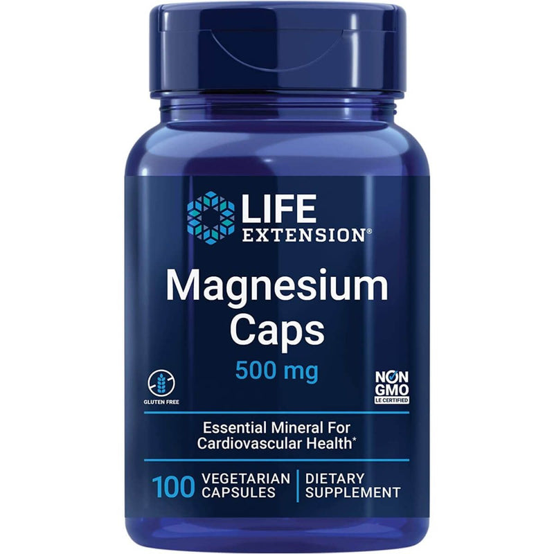 Life Extension Magnesium Caps 500 mg 100 Vegetarian Capsules | Premium Supplements at MYSUPPLEMENTSHOP