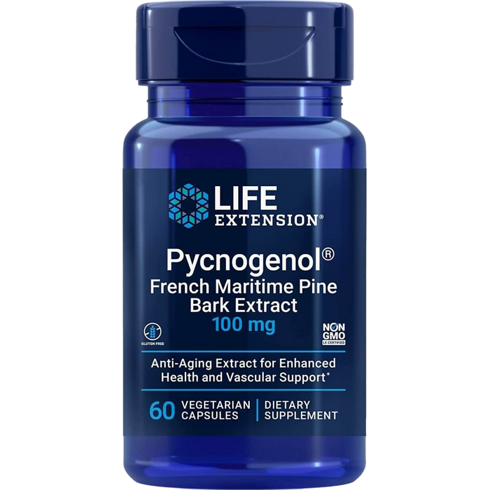 Life Extension Pycnogenol Französischer Seekiefernrindenextrakt, 100 mg – 60 Kapseln