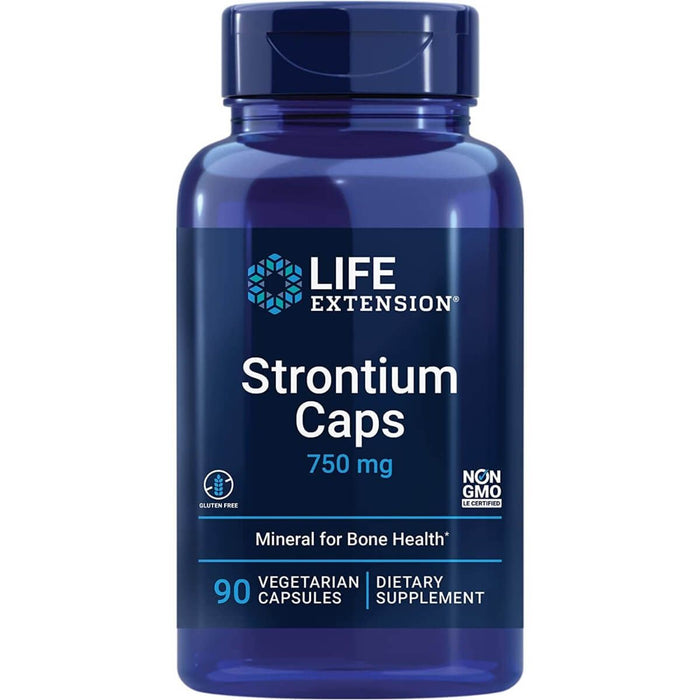 Life Extension Strontium Capsules 750mg 90 Vegetarian Capsules - Health and Wellbeing at MySupplementShop by Life Extension