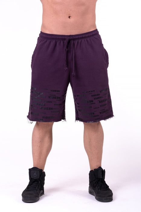 Nebbia Raw Hem Street Shorts 151 - Burgundy