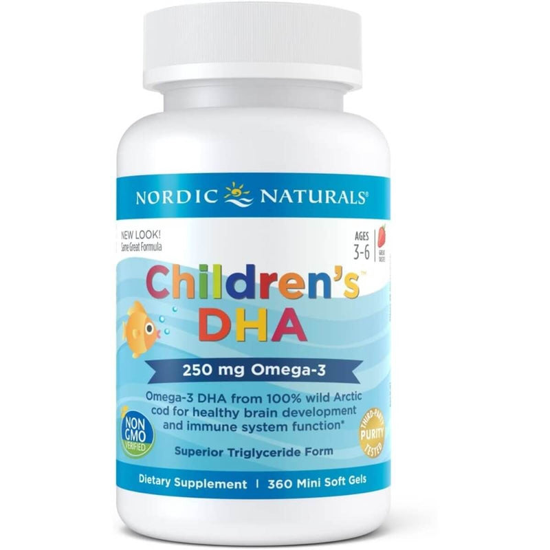 Nordic Naturals Children's DHA 250mg Omega-3 360 Mini Softgels (Strawberry) | Premium Supplements at MYSUPPLEMENTSHOP