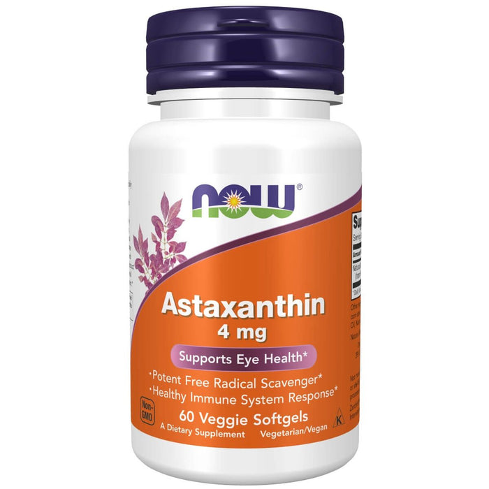 NOW Foods Astaxanthin 4 mg 60 Veggie Softgels - Health and Wellbeing at MySupplementShop by NOW Foods