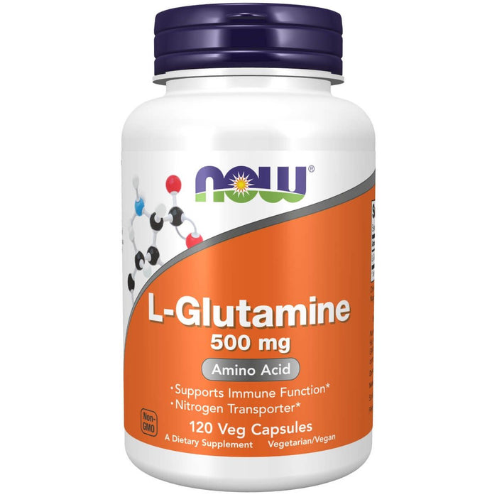 NOW Foods L-Glutamine 500 mg 120 Veg Capsules - L-Glutamine, Glutamine at MySupplementShop by NOW Foods