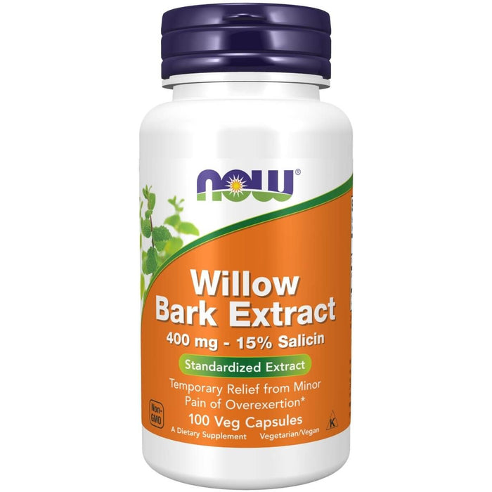 NOW Foods Willow Bark Extract 400 mg 100 Veg Capsules - Health and Wellbeing at MySupplementShop by NOW Foods