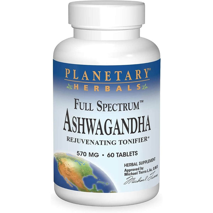 Planetary Herbals Full Spectrum Ashwagandha 570mg 60 Tablets - Brain & Memory at MySupplementShop by Planetary Herbals