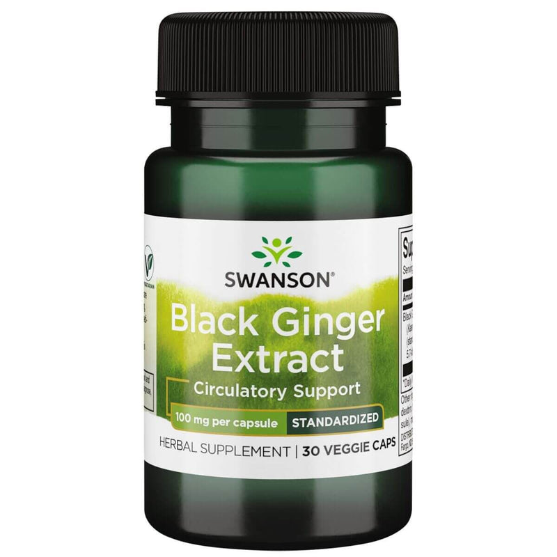 Swanson Black Ginger Extract 100mg 30 Veggie Capsules | Premium Supplements at MYSUPPLEMENTSHOP