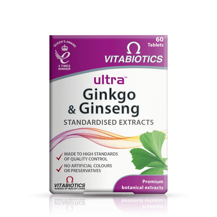 Vitabiotics Ultra Ginkgo & Ginseng Standardised Botanical Extracts 60 Tablets