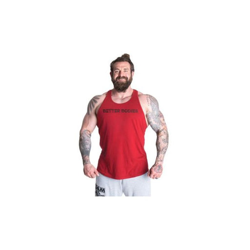 Better Bodies Logo Essential T-Back DL Chilli Red - Large - Clothing at MySupplementShop by Better Bodies