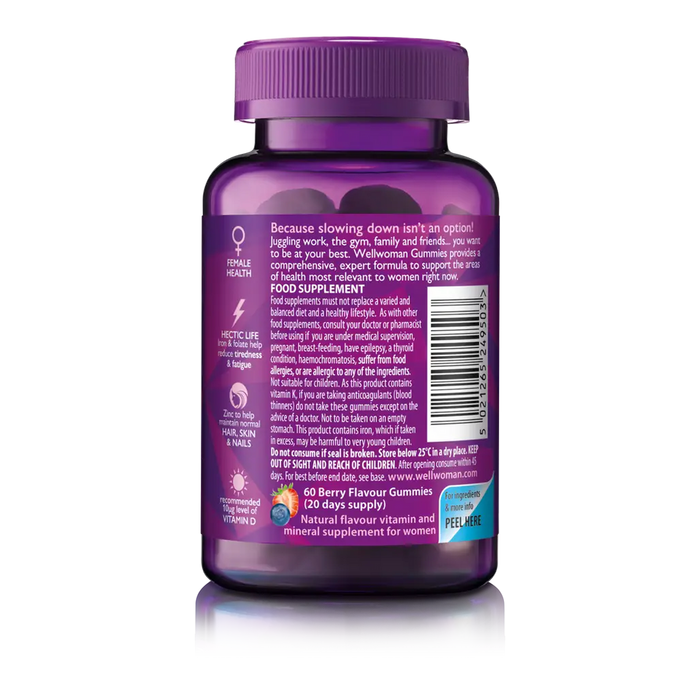 Vitabiotics Wellwoman Multi-Vitamin Natural Berry Flavour 60 Vegan Gummies - Women at MySupplementShop by Vitabiotics