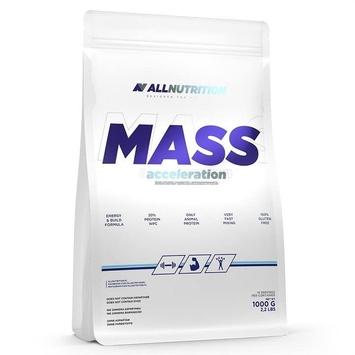 Allnutrition Mass Acceleration, Cappucino - 1000 grams - Weight Gainers &amp; Carbs at MySupplementShop by Allnutrition